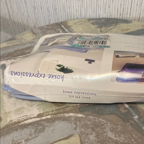 VTG JC Penny Blue Home Collection Twin Fitted Sheet 230 Thread Count Cotton New - Picture 6 of 6